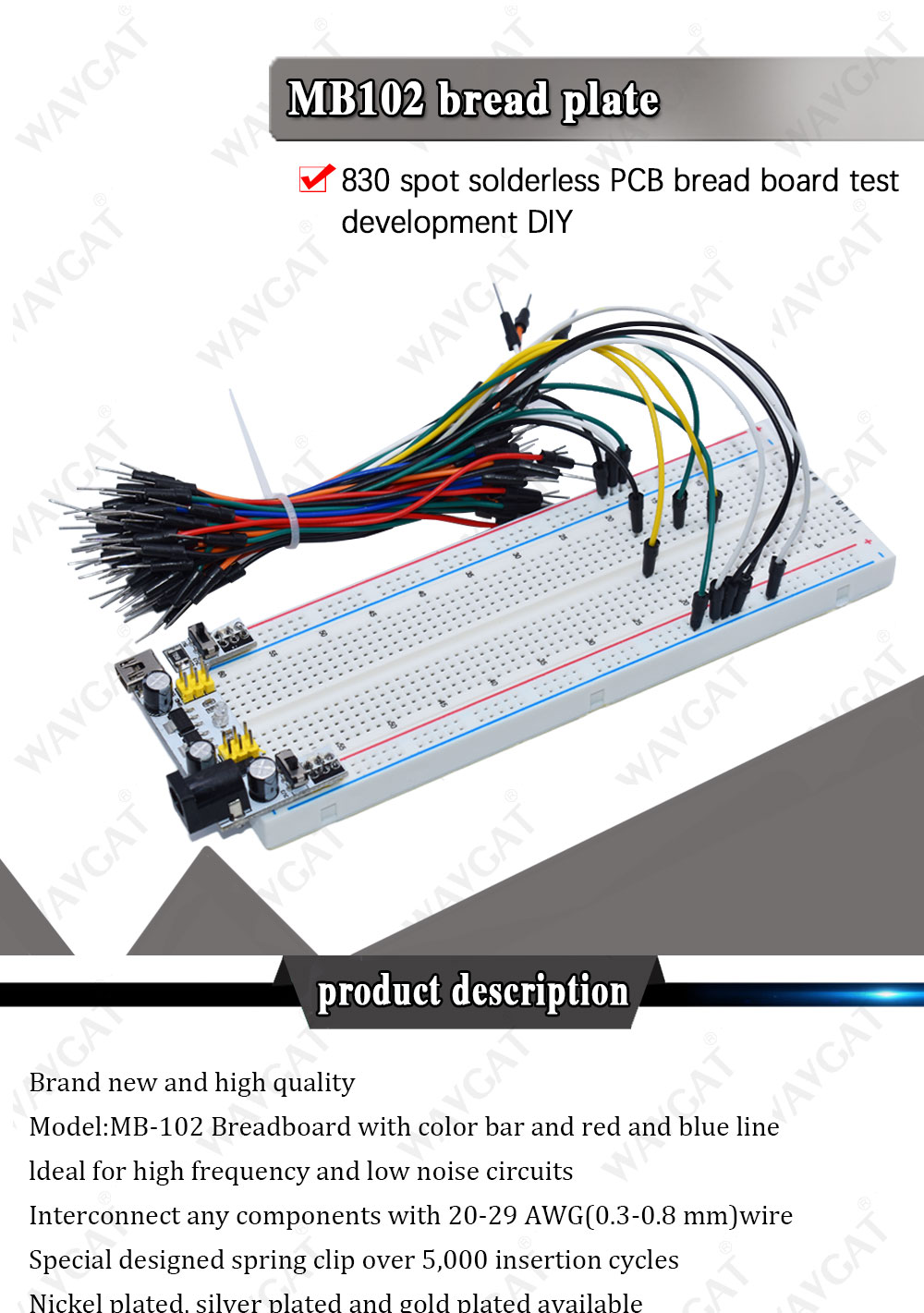 new mb-102 mb102 breadboard 400 830 point solderless pcb bread board test develop diy for arduino laboratory syb-830