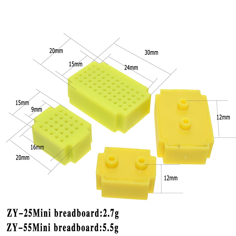 zy-55 points solderless pcb breadboard mini universal test protoboard diy bread board for arduino lego