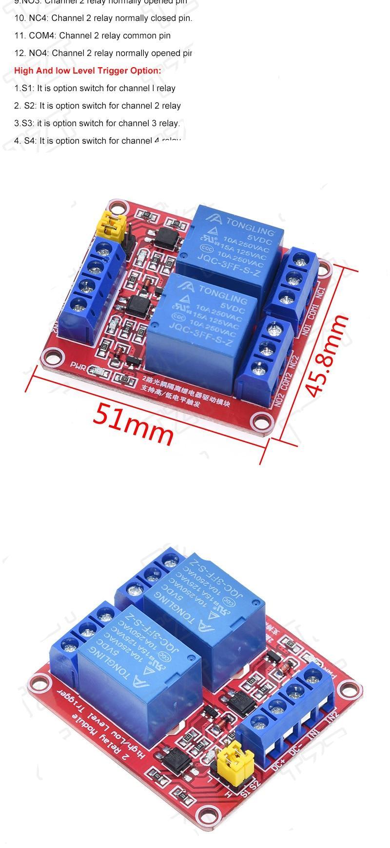 relay module 1 2 4 6 8 channel 5v 12v relay module board shield with optocoupler support high and low level trigger for arduino